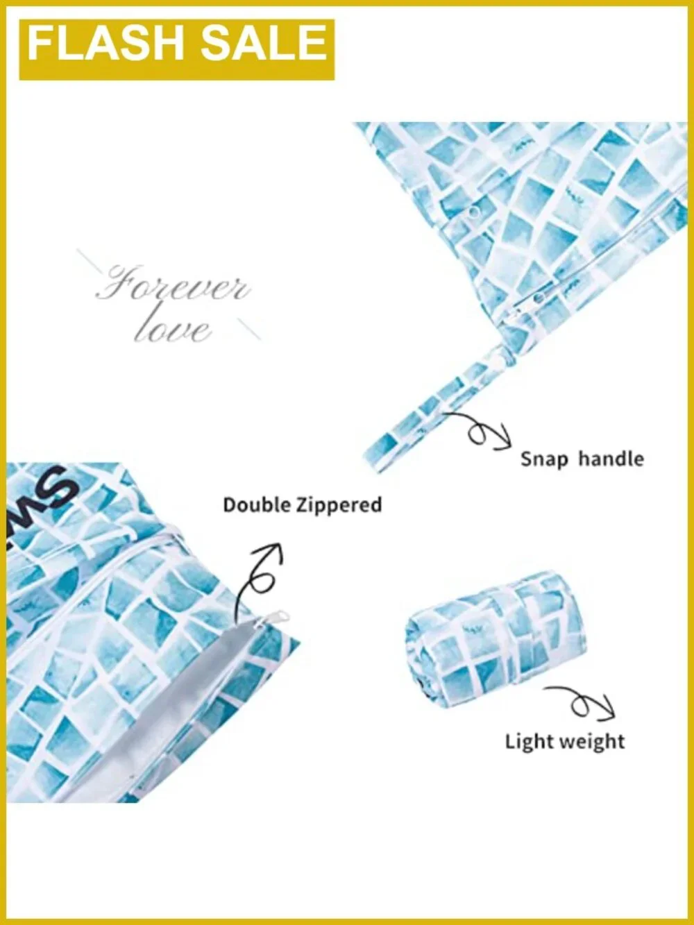 ALVA Waterproof Wet Dry Bag 2-Pack Double Zippered Cloth Diaper Travel
